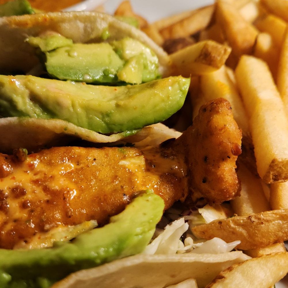 Oyster Bar - Fish tacos (my dinner choice, and it was so good, and the accompanying sauce was delicious) - Seafood Near Me - Sparks, Nevada
