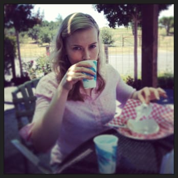 Mom's Apple Pie - The wife enjoying her sandwich. - Bakeries Near Me - Sebastopol, California Mom's Apple Pie - The wife enjoying her sandwich. - Bakeries Near Me - Sebastopol, California