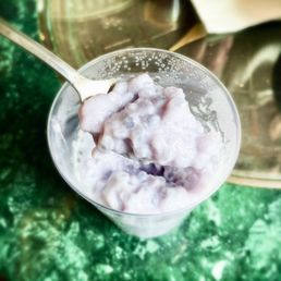 Taro coconut milk tapioca pudding