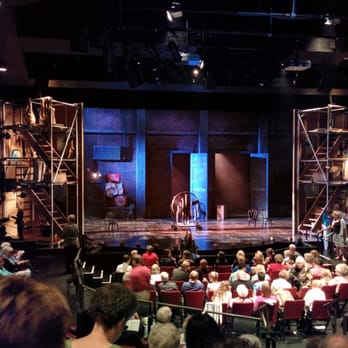 Hartford Stage - Landscape shot of the view from Section D, Row 7, Seat 206 when the stage is in proscenium format (Kiss Me, Kate). - Performing Arts Near Me - Hartford, Connecticut