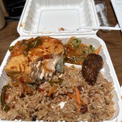 Caribbean Choices - Half eaten salmon dinner! Can't wait to finish it!