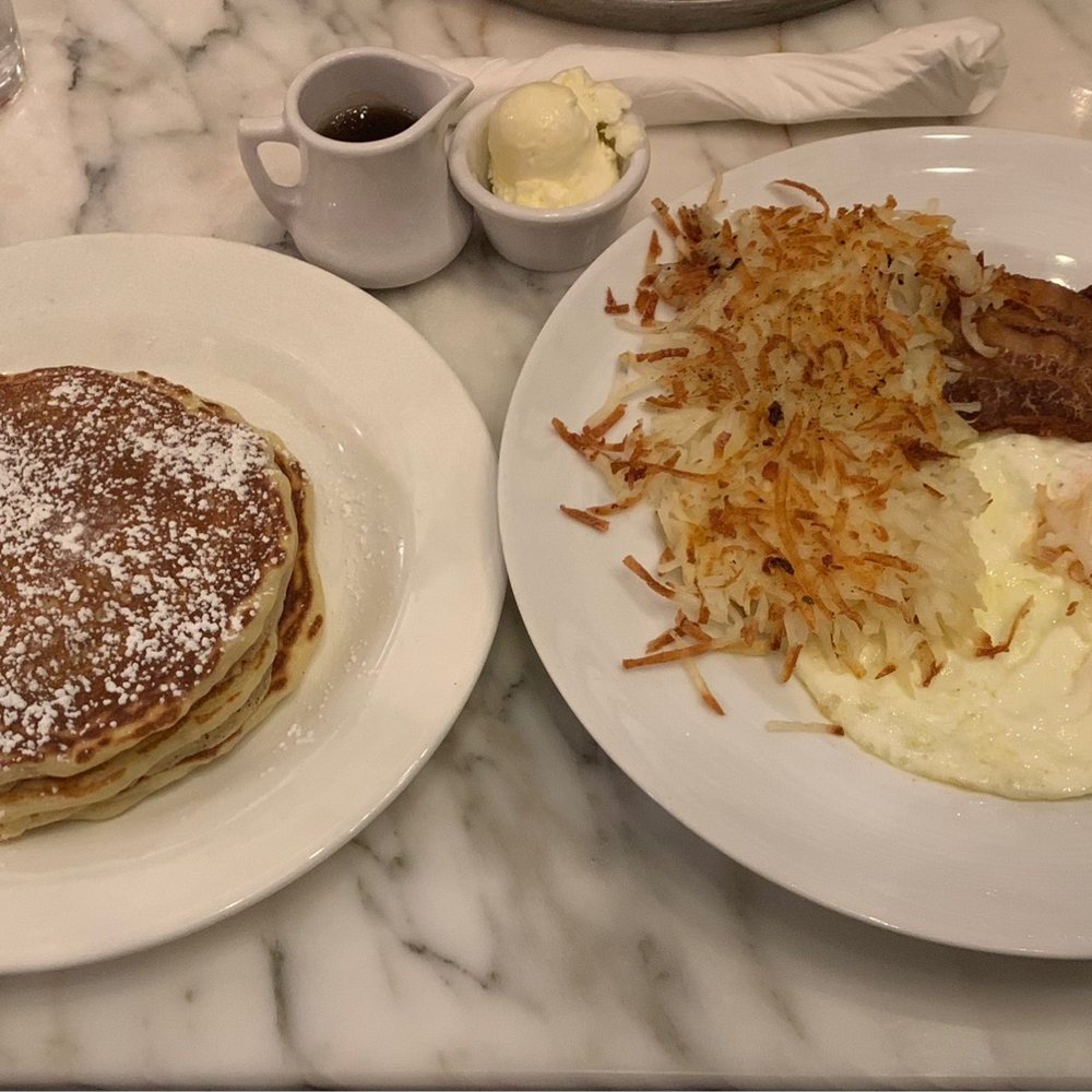 Brass Fork - Short Stack Pancakes with Eggs, Bacon & Hash Browns from Grand Cafe inside Sunset Station - Cafes Near Me - Henderson, Nevada Brass Fork - Short Stack Pancakes with Eggs, Bacon & Hash Browns from Grand Cafe inside Sunset Station - Cafes Near Me - Henderson, Nevada