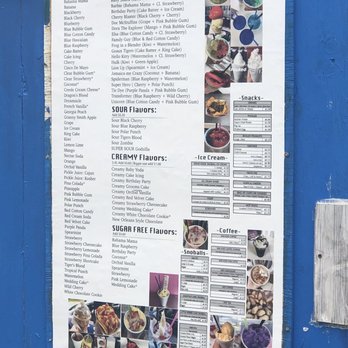 Blizzards Snobalz - Menu on the back of the building - Candy Stores Near Me - Hammond, Louisiana Blizzards Snobalz - Menu on the back of the building - Candy Stores Near Me - Hammond, Louisiana