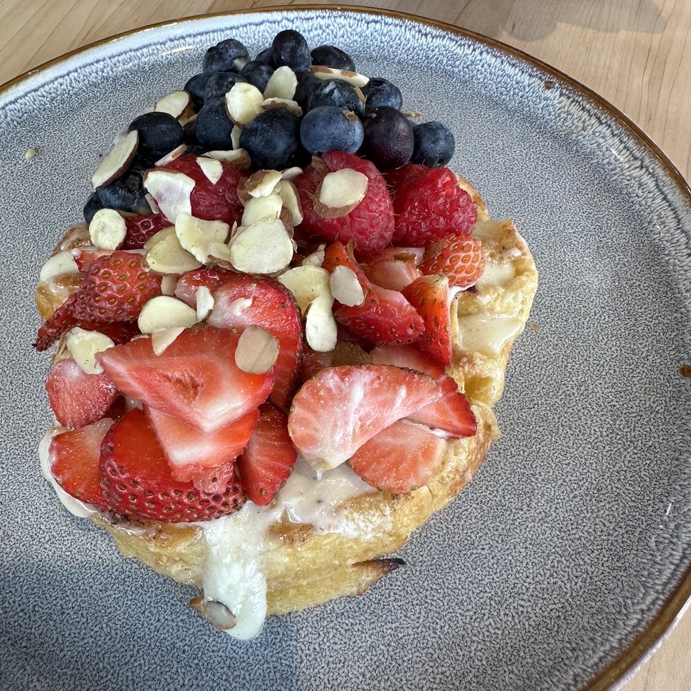 Dough Nguyener - Croiwaffle - croissant batter waffles with condensed milk, ton of fresh fruit and almonds - Bakeries Near Me - Gretna, Louisiana