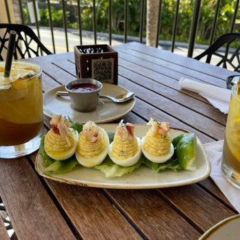 Monkeypod Kitchen by Merriman - Lobster Deviled Eggs - New American Near Me - Kihei, Hawaii Monkeypod Kitchen by Merriman - Lobster Deviled Eggs - New American Near Me - Kihei, Hawaii