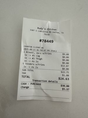 Rudy's Chicken by null
