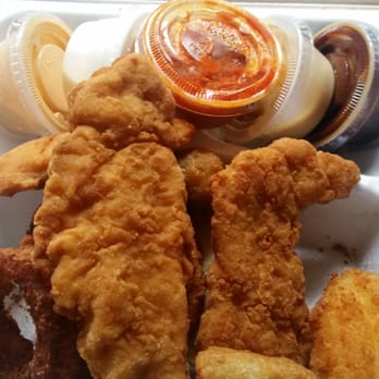 The Fresh Works - Forgot to do picture before digging in. Samplers with variety of sauces - Cheesesteaks Near Me - Philadelphia, Pennsylvania