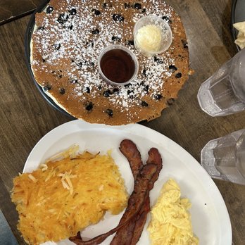 Baja Cafe - Blueberry Pancake and Hashbrowns and eggs and bacon - Breakfast & Brunch Near Me - Tucson, Arizona Baja Cafe - Blueberry Pancake and Hashbrowns and eggs and bacon - Breakfast & Brunch Near Me - Tucson, Arizona