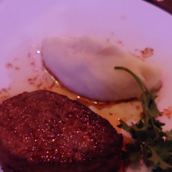 The Precinct - Lily with mashed potatoes, cooked medium well - Steakhouses Near Me - Cincinnati, Ohio The Precinct - Lily with mashed potatoes, cooked medium well - Steakhouses Near Me - Cincinnati, Ohio