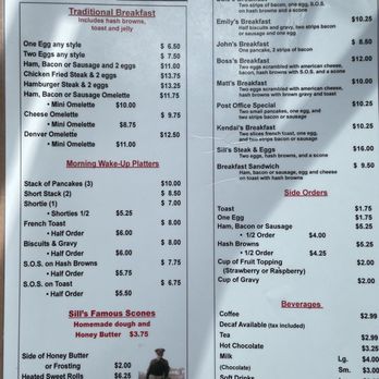 Sill's Cafe - Menu 1 of 2. - Breakfast & Brunch Near Me - Layton, Utah Sill's Cafe - Menu 1 of 2. - Breakfast & Brunch Near Me - Layton, Utah