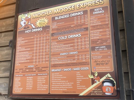 Menu photo 1 Mocha Moose Express Fairbanks Fairbanks, AK Menu photo 1 Mocha Moose Express Fairbanks Fairbanks, AK