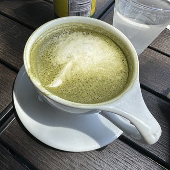Crimson - Matcha Green Tea Latte a bit watery would pass - Mediterranean Near Me - Santa Monica, California Crimson - Matcha Green Tea Latte a bit watery would pass - Mediterranean Near Me - Santa Monica, California
