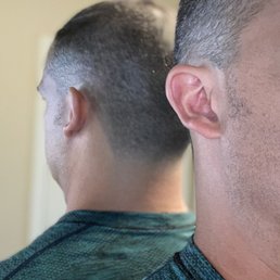 Clean neck and tapered back.