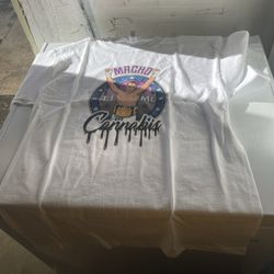The T-Shirt Buddy - T-Shirts that were printed for Macho Time Cannabis. The prints were high quality and will probably outlast the shirts that I bought.