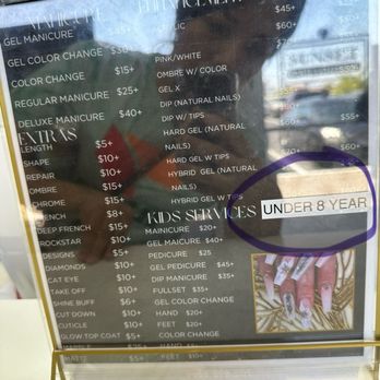 Sunset Nail Lounge - Under 8 year! Which includes a child that is 8!!!!!! UPDATE your sign so it can say 7 and under then if you want to charge for 8 year olds. - Nail Salons Near Me - Henderson, Nevada