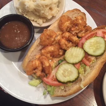 Chadwicks - Shrimp po-boy. I asked for extra po'boy sauce and added some of their Crum's Gold hot sauce ftw - American Near Me - Alexandria, Virginia