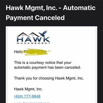 Hawk Management - Email from a  Property management company - Property Management Near Me - West Hills, California