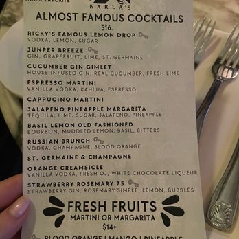 Karla's Restaurant - drink menu - New American Near Me - New Hope, Pennsylvania Karla's Restaurant - drink menu - New American Near Me - New Hope, Pennsylvania