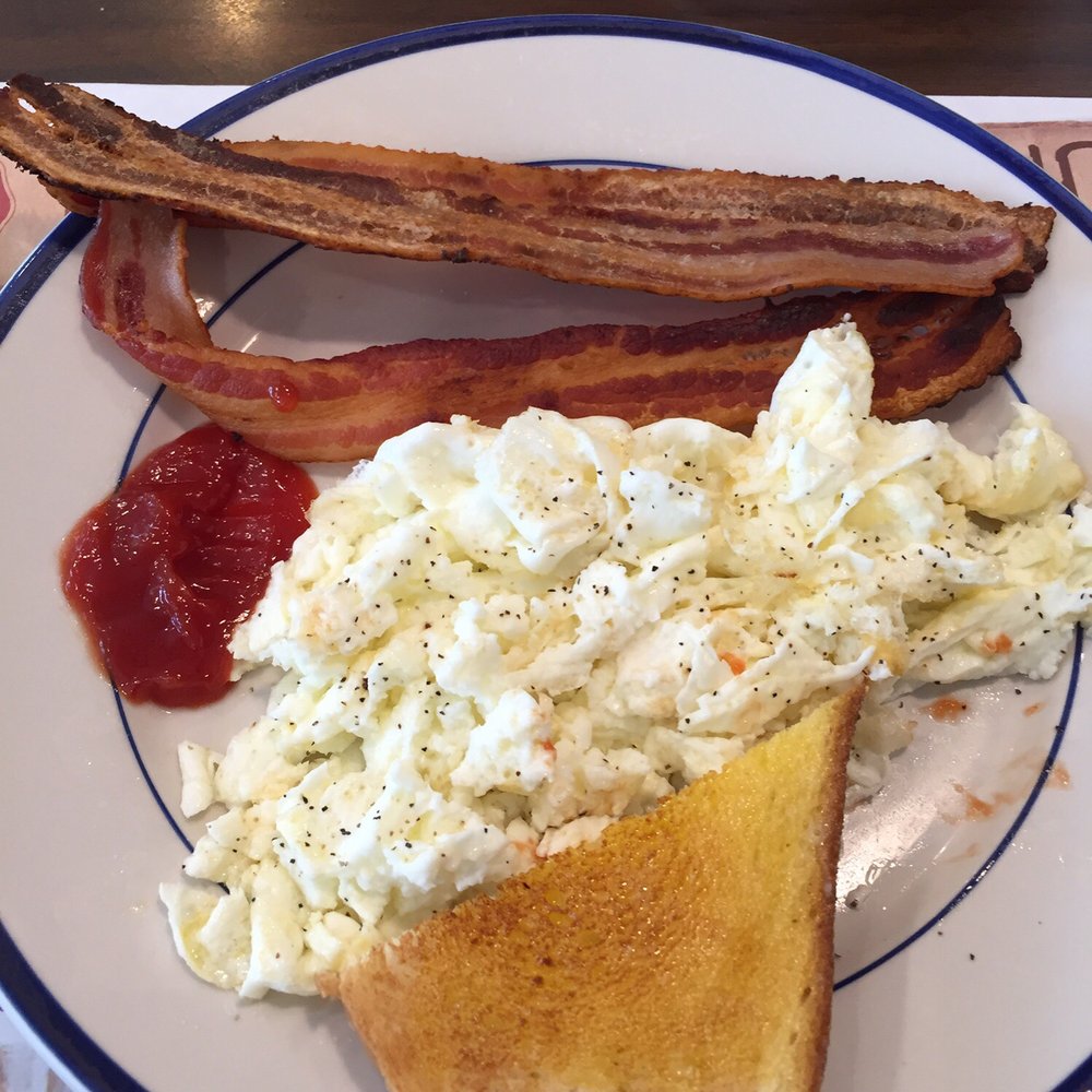 3 egg breakfast (egg whites only) bacon and side of toast (you can have a biscuit if you like) 3 egg breakfast (egg whites only) bacon and side of toast (you can have a biscuit if you like)
