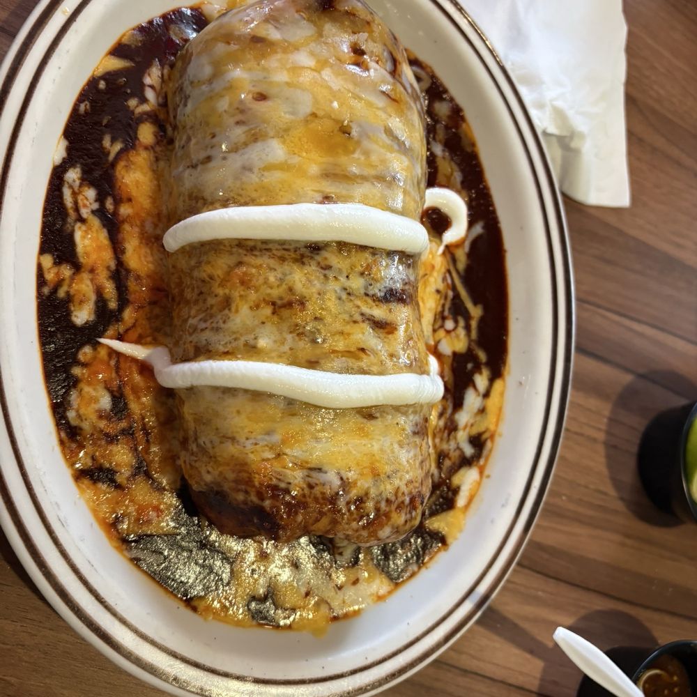 Super A's - Wet Burrito with Mole sauce - Mexican Near Me - Costa Mesa, California Super A's - Wet Burrito with Mole sauce - Mexican Near Me - Costa Mesa, California