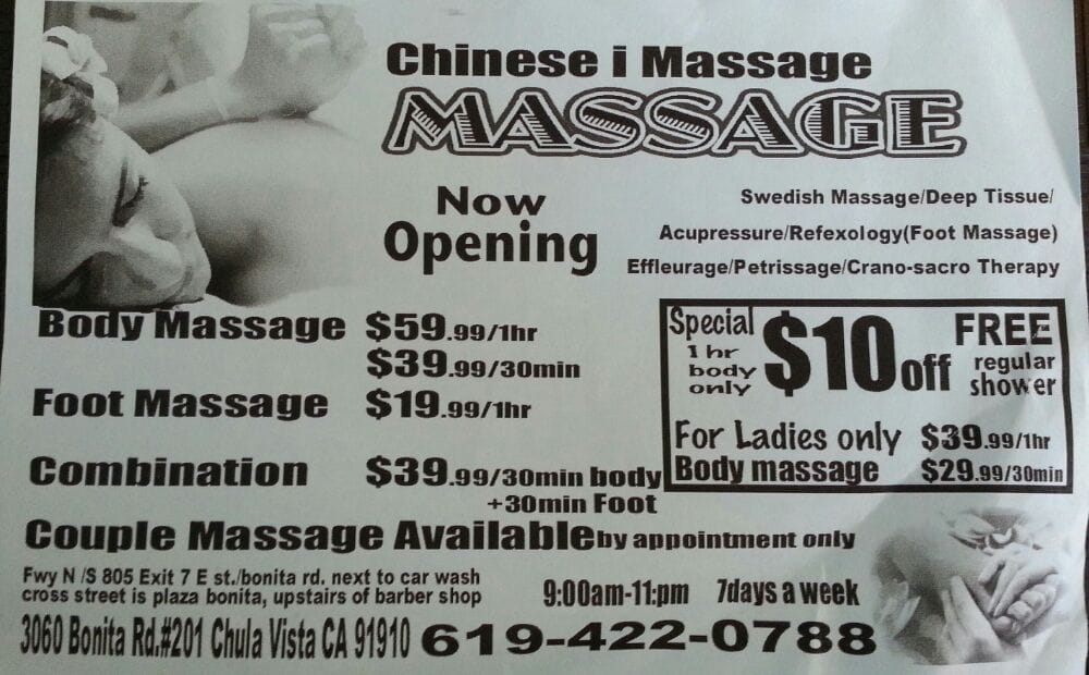 CHINESE I MASSAGE Updated October 2024 36 Reviews 88 Bonita Rd
