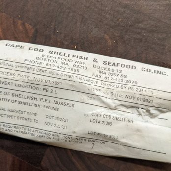 Half Moon Bay Fish Market - Tag on a bag I was sold on 11/17 showing it had been harvested more than 14 days ago. - Seafood Markets Near Me - Half Moon Bay, California Half Moon Bay Fish Market - Tag on a bag I was sold on 11/17 showing it had been harvested more than 14 days ago. - Seafood Markets Near Me - Half Moon Bay, California