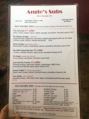 Menu photo 6 Angie's Subs Jacksonville Beach, FL Menu photo 6 Angie's Subs Jacksonville Beach, FL