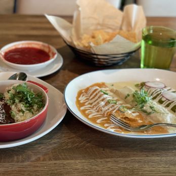 Maria's Mexican Kitchen - Fort Worth - Crab Enchiladas Side rice and beans Skinny margs - Mexican Near Me - Fort Worth, Texas