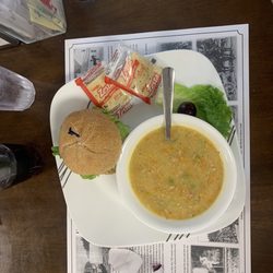Hope River General Store - Salmon sandwich with salmon cream soup.