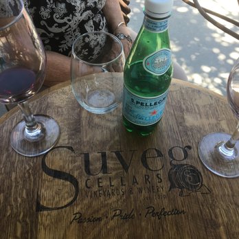 Suveg Cellars - Patio table for a quaint tasting setting. - Wineries Near Me - Yucaipa, California