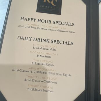 KC Craft and Co - Menu - Wine Bars Near Me - Overland Park, Kansas
