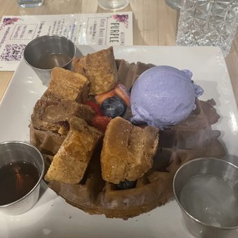 Purple Patch - Ube waffles with lechon kawali - Filipino Near Me - Washington, DC, District of Columbia Purple Patch - Ube waffles with lechon kawali - Filipino Near Me - Washington, DC, District of Columbia