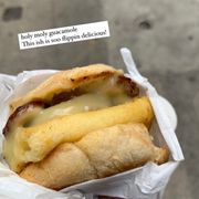 Photo of HipCityVeg - Philadelphia, PA, United States. Sunnyside Sausage, Egg, and Cheese plus tempeh.