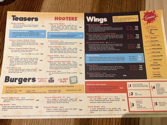 Menu photo 1 Hooters Cancún, ROO Menu photo 1 Hooters Cancún, ROO