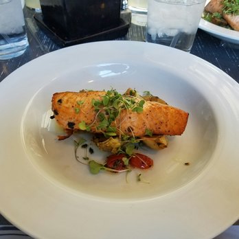 Tiny Boxwoods - Ordered the wood fire grilled salmon and it was excellent. The portion size was good, the artichokes were a nice compliment - great service - New American Near Me - Houston, Texas