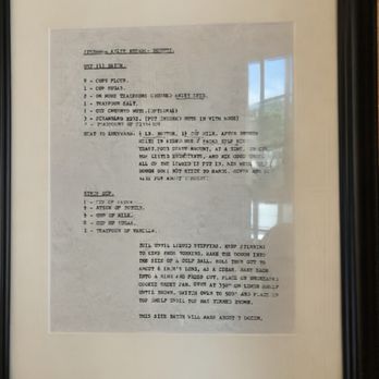 Silos Baking - A recipe posted on the bakery wall. - Cupcakes Near Me - Waco, Texas