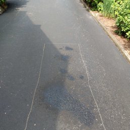 Oil stains left by truck Oil stains left by truck