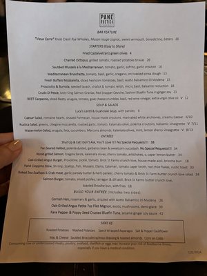 Menu photo 2 Pane Rustica Tampa, FL