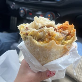Pk Burgers - Bacon Sausage Burrito Breakfast - Burgers Near Me - Brea, California
