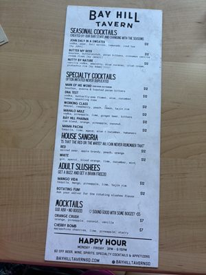 Menu photo 3 Bay Hill Tavern San Diego, CA