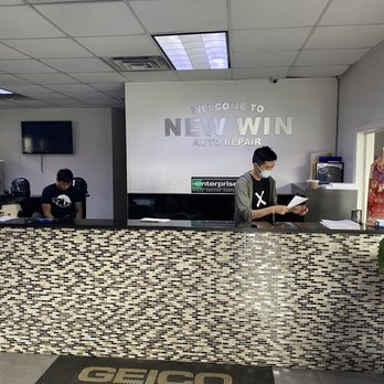 New Win Auto Repair - Front desk with Michael in X T-shirt - Auto Repair Near Me - Flushing, New York New Win Auto Repair - Front desk with Michael in X T-shirt - Auto Repair Near Me - Flushing, New York