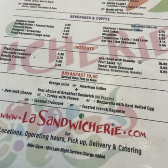 La Sandwicherie - Menu - Sandwiches Near Me - Miami Beach, Florida