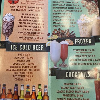 The Pancakery - Drink menu inside - Breakfast & Brunch Near Me - Destin, Florida