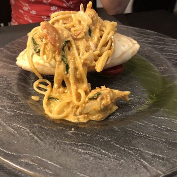 Cotto - Linguini with Crab, served in the shell. - Italian Near Me - Rome, RM Cotto - Linguini with Crab, served in the shell. - Italian Near Me - Rome, RM