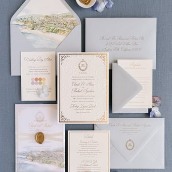 Heidi Davidson Design - Letterpress and gold foil printed wedding invitations at Montage Laguna Beach - Cards & Stationery Near Me Heidi Davidson Design - Letterpress and gold foil printed wedding invitations at Montage Laguna Beach - Cards & Stationery Near Me