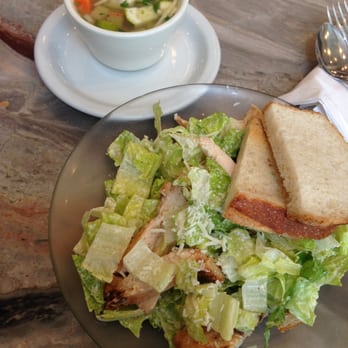 Rhubarb Food Design - Classic Chicken Caesar Salad with Grilled Lemon Chicken and Vegetable Soup - Caterers Near Me - London, XGL