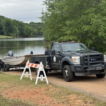 Lake Thicketty - Game Warden opening up the boat landing. - Lakes Near Me - Gaffney, South Carolina