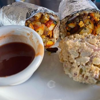 Chaat Bistro - Dhesi chicken wrap with potato Salad - Indian Near Me - Sacramento, California Chaat Bistro - Dhesi chicken wrap with potato Salad - Indian Near Me - Sacramento, California