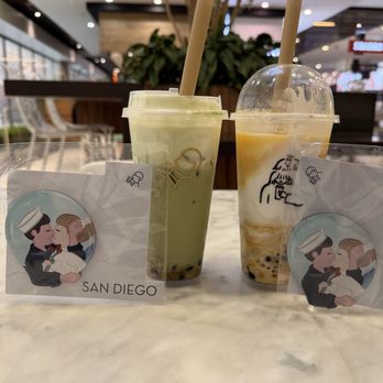 Heytea - Cloud matcha latte and coconut mango boom with free cute magnets - Bubble Tea Near Me - San Diego, California Heytea - Cloud matcha latte and coconut mango boom with free cute magnets - Bubble Tea Near Me - San Diego, California