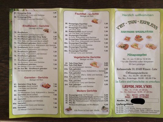 Menu photo 1 Viet Thai Express Winsen (Luhe), NI